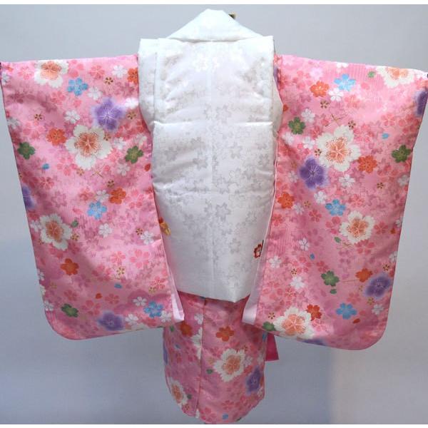 七五三 三歳 女児 被布着物フルセット 日本製 陽気な天使 綸子地 3才 3