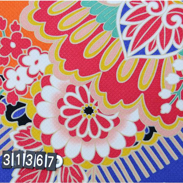 二尺袖着物 単品 仕立て上がり 合繊 百花斉放 オレンジ NO31397-4 二尺袖着物 単品 仕立て上がり 合繊 百花斉放 オレンジ色 卒業式 新品