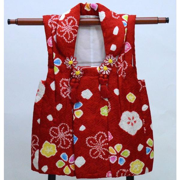 □七五三正絹女児用被布コート 手毬柄 赤 □七五三 女児用正絹被布