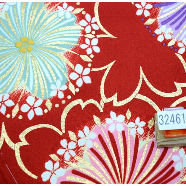 二尺袖 着物 袴フルセット From KYOTO 赤地 ちりめん地 着物丈は着付け  