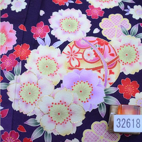 振袖 正絹 着物単品 仕立て上がり 濃い紫地 百花繚乱 NO32618