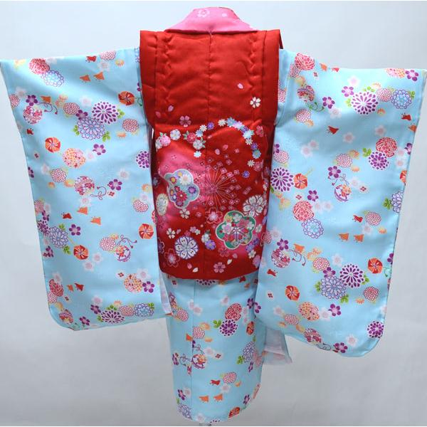 七五三 3歳 3才 三歳 三才 女児 女の子 被布 着物フルセット 百花繚乱