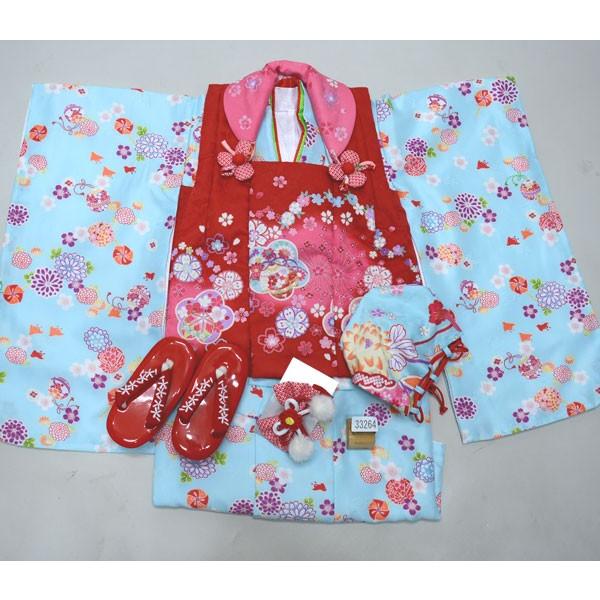 七五三 3歳 3才 三歳 三才 女児 女の子 被布 着物フルセット 百花繚乱