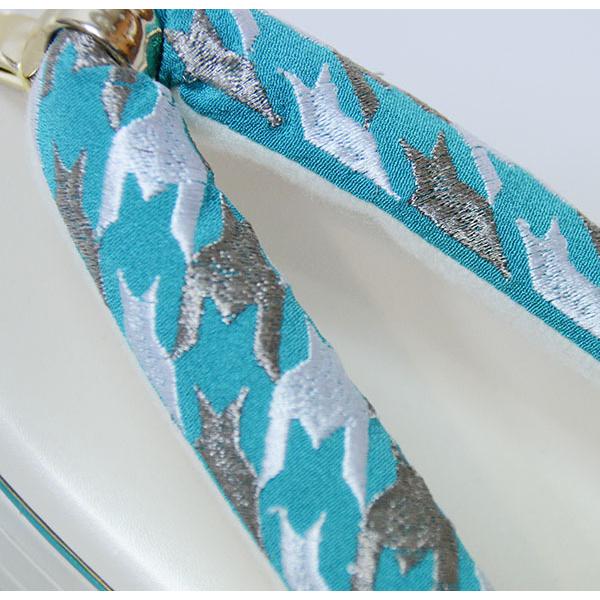 草履 ヒール高 3枚芯 三枚芯 千鳥格子 刺繍鼻緒 フリーサイズ 24cm  