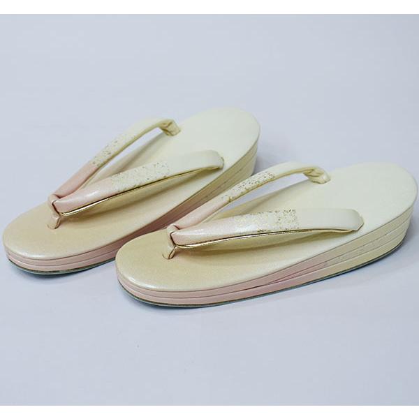 草履バッグセット 合皮螺鈿 がま口バッグ フリーサイズ 24.5cm 適合足  