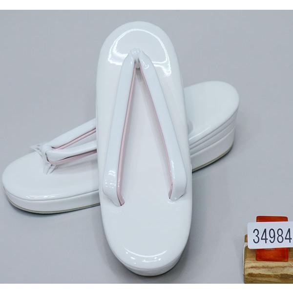 草履 高級 三段草履 合皮 M/L/LL/3Lサイズ 白×ピンク 単品 鼻緒 無地  