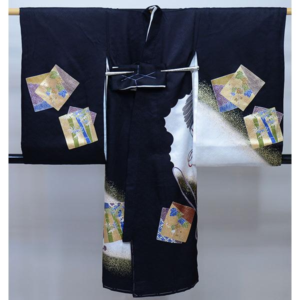 お宮参り 産着 のしめ 男児 男の子 正絹 綸子 豪華絢爛 金刺繍 祝着 鷹 