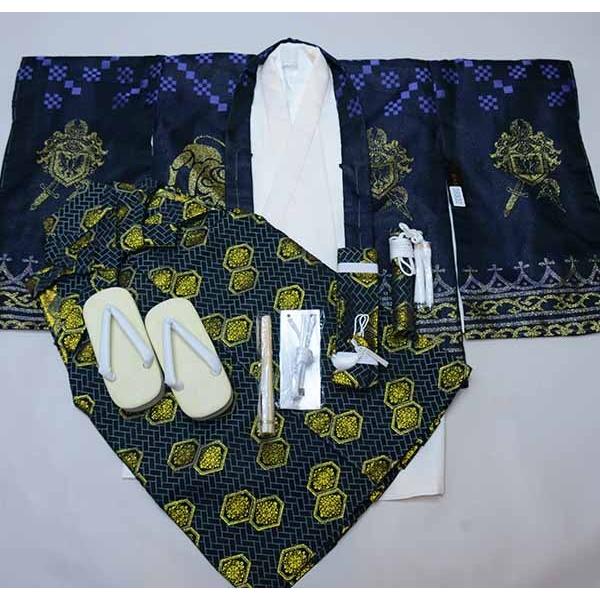 七五三 五歳 男児 羽織袴フルセット おりびと 濃紺 ラメ入り  NO35832 七五三最大10%OFF10/2迄)七五三 着物 男の子 3歳～5歳 ブランド