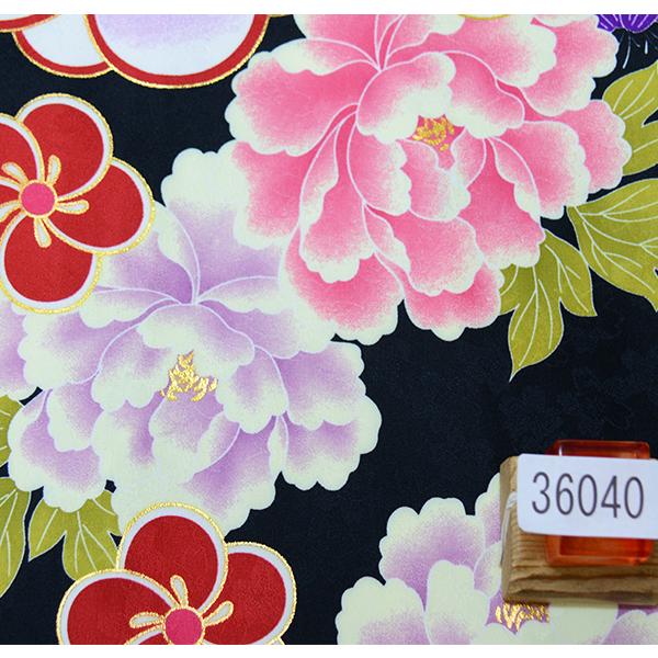 二尺袖着物 単品 仕立て上がり 豪華絢爛 黒地 卒業式 新品（株）安田屋 