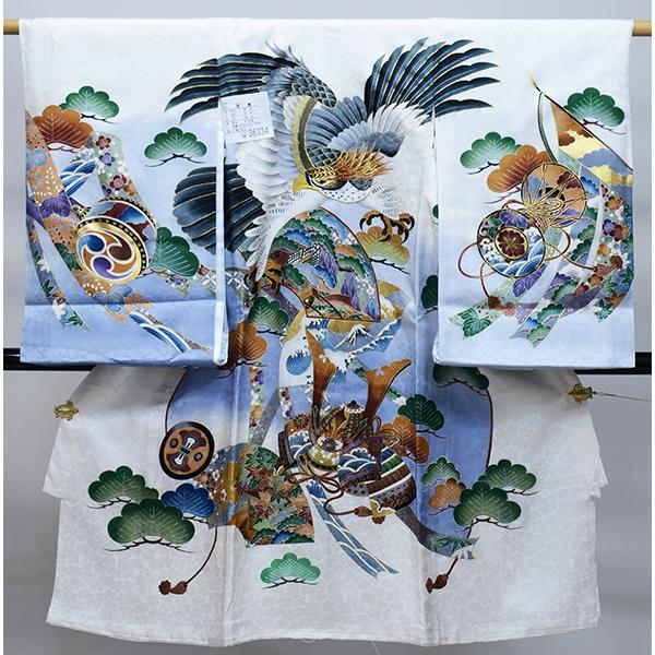 お宮参り 産着 のしめ 男児 男の子 正絹 綸子地 豪華絢爛 金刺繍 白地  