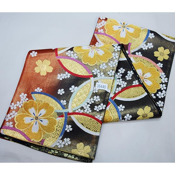 O02☆振袖用☆ 新品(保管品) 正絹 六通 高級袋帯 袋帯 正絹 六通 仕立て上がり 振袖用 留袖用 訪問着用 NO36440
