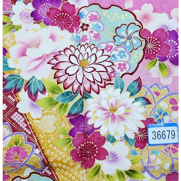 振袖 正絹 着物 単品 仕立て上がり 百花繚乱 菊 花刺繍 ピンク色 成人