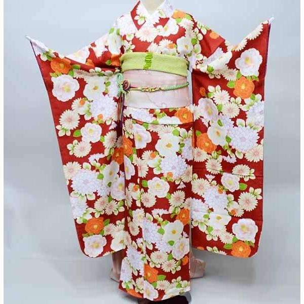 振袖単品　成人式　結婚式 振袖 着物 単品 合繊 仕立て上がり 花ひめ 小紋柄 成人式 結納 結婚式