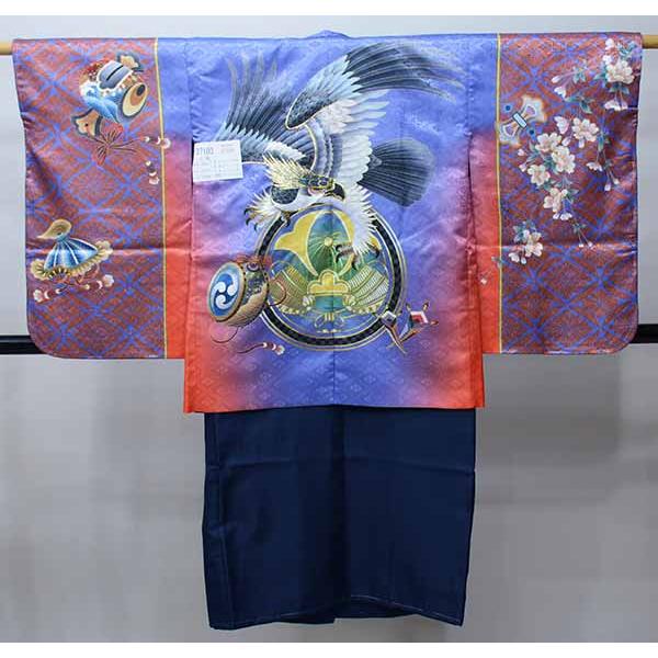 七五三 五歳 男児 羽織・着物・襦袢3点セット 豪華絢爛 金刺繍 綸子地 鷹 七五三 五歳 男児 羽織・着物・襦袢3点セット M寸 豪華絢爛 金刺繍