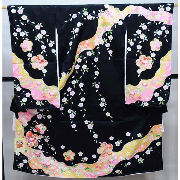 七五三 七歳 女児 正絹 着物 フルセット 着物は陽気な天使 絵羽四ツ身 