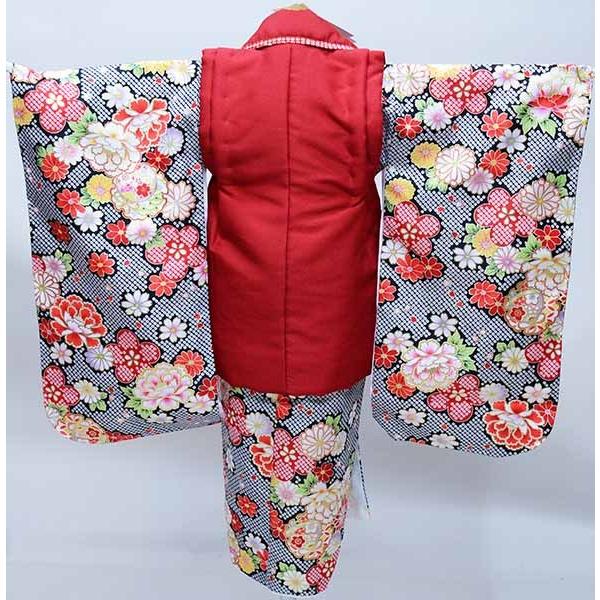 七五三 三歳 女児 被布着物フルセット 被布に刺繍入り 伊達襟付き 合繊