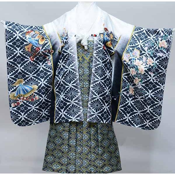 七五三 五歳 男児 羽織袴フルセット 着物 L寸 金刺繍 豪華絢爛 綸子地 
