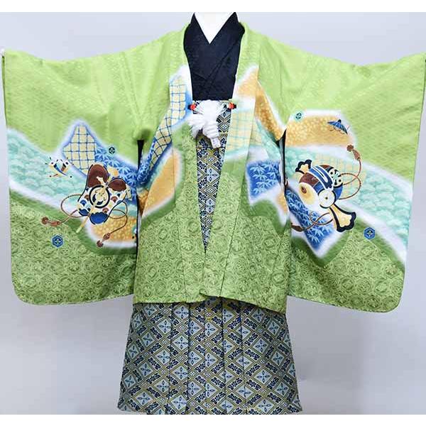 七五三 5才 男の子 着物 羽織 袴 フルセット 鷹 金 緑 楽天市場】七五三 753 着物 男の子 袴 セット 5歳羽織袴 フル