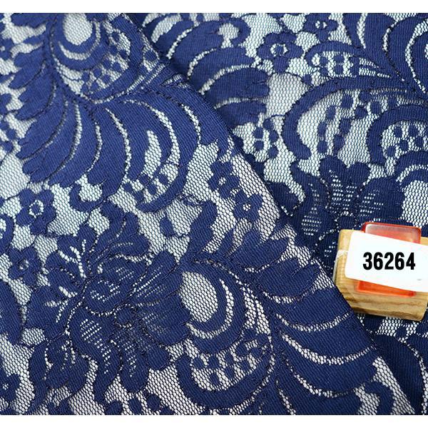 二尺袖着物 単品 仕立て上がり 総レース ショート丈 紺色 NO36264