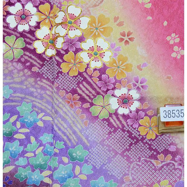 振袖 正絹 着物単品 仕立て上がり 百花繚乱 金駒刺繍 ラメ 桜 ピンク地 