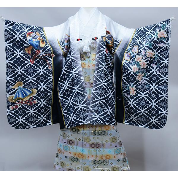 七五三 五歳 男児 羽織袴フルセット 着物 L寸 金刺繍 豪華絢爛 綸子地 