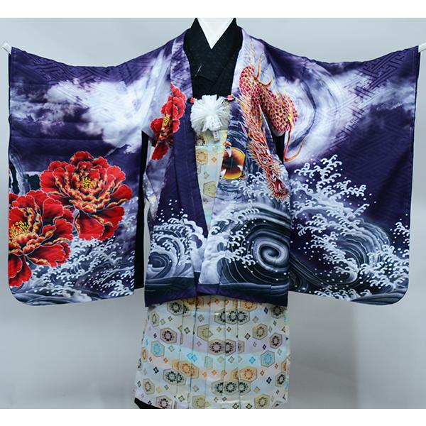 七五三 五歳 男児 羽織袴フルセット 着物 L寸 金刺繍 豪華絢爛 綸子地
