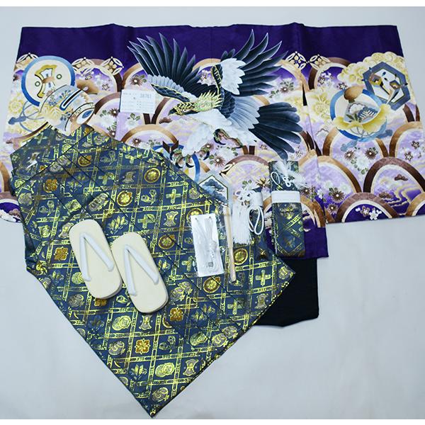 七五三 五歳 男児 羽織袴フルセット 着物 L寸 金刺繍 豪華絢爛 綸子地