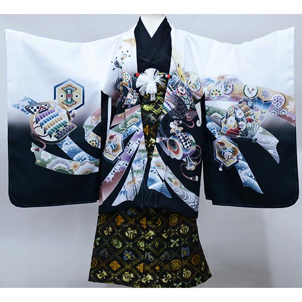 七五三 五歳 男児 羽織袴フルセット 着物 L寸 金刺繍 豪華絢爛 綸子地 