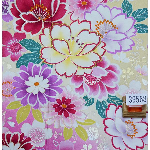 振袖 正絹 着物 単品 仕立て上がり 百花繚乱 金刺繍 クリーム NO39568