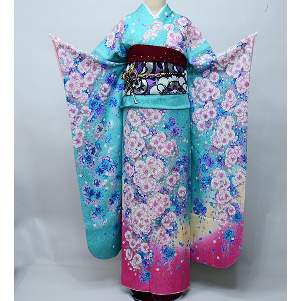 振袖 正絹 着物 単品 仕立て上がり 百花繚乱 ラメ 刺繍