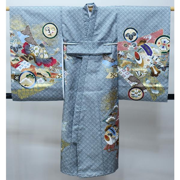 お宮参り 産着 男児 男の子 のしめ 豪華絢爛 合繊 金刺繍 鹿の子 鷹 