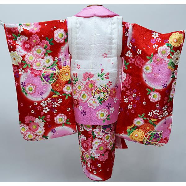 七五三 三歳 女児 被布着物セット 正絹 花うさぎ 百花繚乱 3歳 3才 
