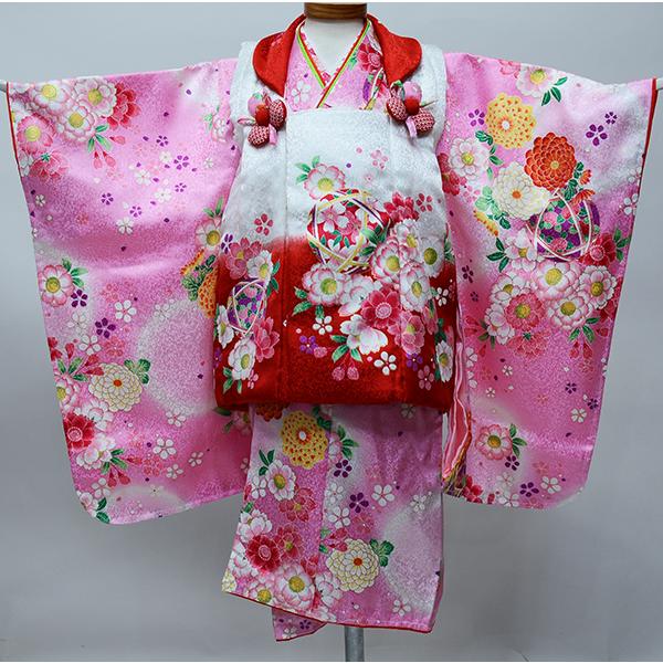 七五三 三歳 女児 被布着物フルセット 百花繚乱 お仕立て無料 NO34178 七五三 三歳 女児 被布着物セット 正絹 花うさぎ 百花繚乱 3歳 3才