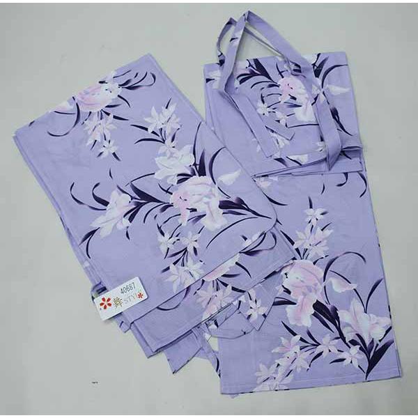 二部式 浴衣 単品 女性用 着付け不要 簡単に着られる セパレート LL
