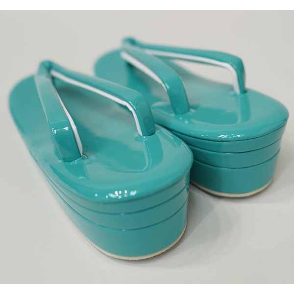 草履 草履 高級 三段草履 合皮 S/LL/3Lサイズ ターコイズブルー 単品 鼻緒