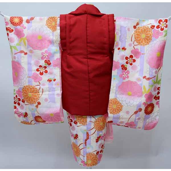 七五三 三歳 女児 被布着物フルセット 被布に刺繍入り 伊達襟付き