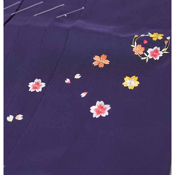 刺繍袴 単品 女性用 行灯袴 袴下87cm 91cm 紫色 ヘラあり 卒業式 新品