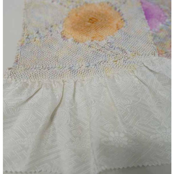帯揚げ 単品 正絹 絞り染 薄紫×淡いピンク×オレンジ 振袖用 NO41598 帯揚げ 単品 正絹 絞り染 薄紫×淡いピンク×オレンジ 振袖用 成人式