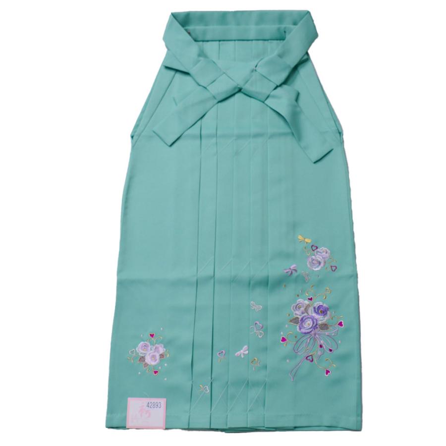 袴 単品 刺繍袴 女性用 行灯袴 ヘラあり エメラルドグリーン 袴下87cm