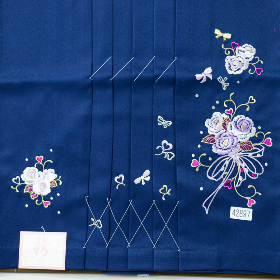 袴 単品 刺繍袴 女性用 行灯袴 ヘラあり 紺色 袴下87cm，91cm，95cm 