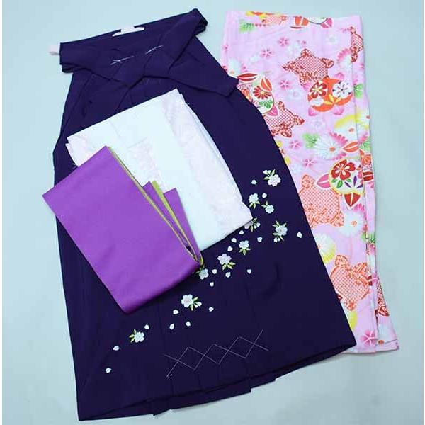 二尺袖 着物 袴フルセット 百花斉放 ピンク 袴変更可能 卒業式 NO31451 