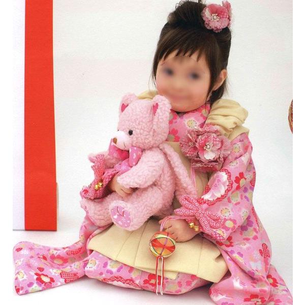 七五三 3才 3歳 三才 三歳 女児 女の子 被布 着物フルセット ピンク 祝着 JAPAN STYLE お仕立て無料 新品（株）安田屋 NO240708