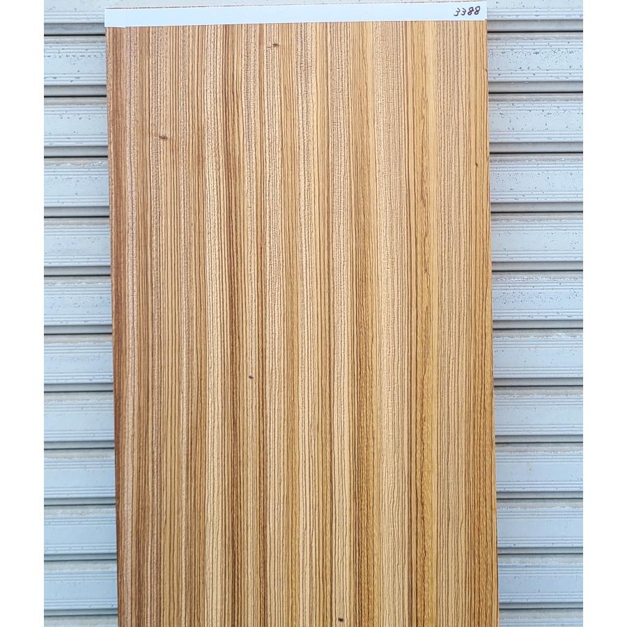 ゼブラウッド板 (3388) 【1400×389×37】 無垢板 縞杢 プレナー加工品