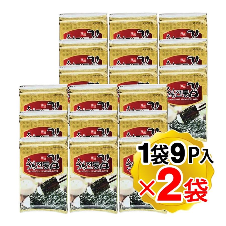 ソチョン 韓国海苔 伝統韓国のり 1袋（1P 8切8枚×9P入（板のり9枚分