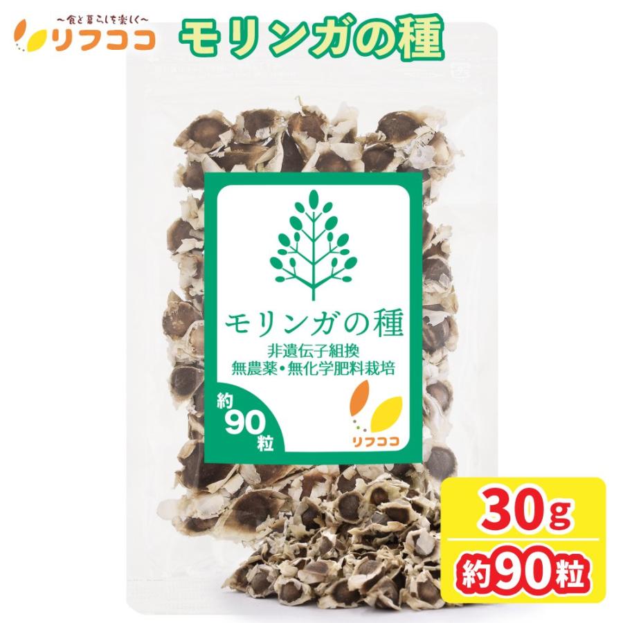 リフココ モリンガ 種 30g（約90粒前後入り）インド産 家庭栽培用 モリンガオレイフェラ ワサビノキ 非遺伝子組換 無農薬/無化学肥料で栽培（メール便発送）（Yahoo!・食と暮らしを楽しく リフココ）
