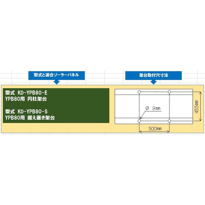 ソーラーパネル架台-80W-据え置き型　YPB80-12専用：コンクリート台含む_1