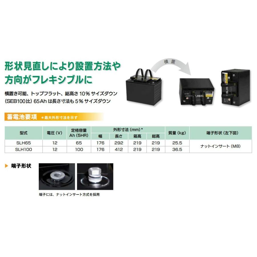 SLH65：ジーエス・ユアサ（GS・Yuasa）バッテリー【送料無料：沖縄・離島除く】旧　SEB65-後継機種　【代引不可】｜yasukawa｜02