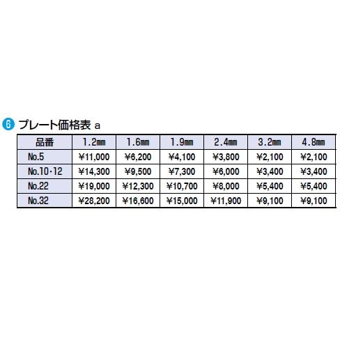 プレート価格表 No.5 2.4mm : 厨房用品 安吉 - 通販 - Yahoo!ショッピング