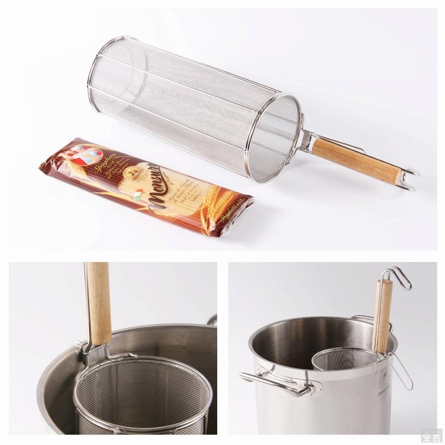 スパゲティてぼ 30cm 18-8 ステンレス ふりザル 麺茹で 湯切り 揚げ