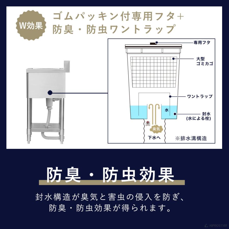 業務用 シンク 1槽 ステンレス 流し台 450×450 450-450 (業務用シンク キッチンシンク ガーデンシンク 厨房)｜yasukichi｜07